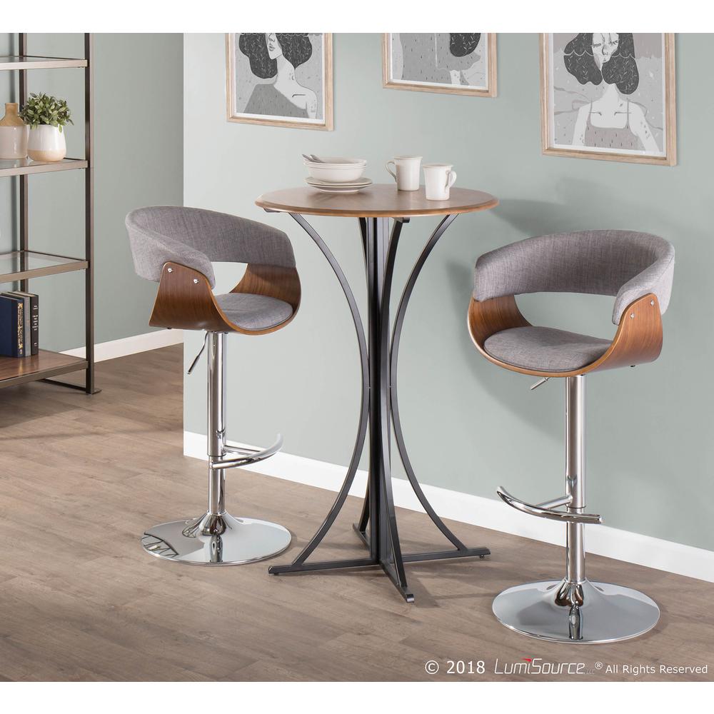 Walnut, Light Grey Vintage Mod Barstool. Picture 8