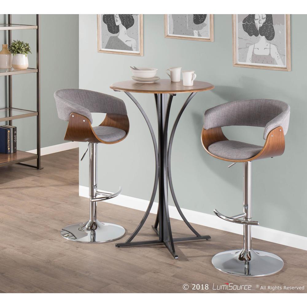 Walnut, Light Grey Vintage Mod Barstool. Picture 9