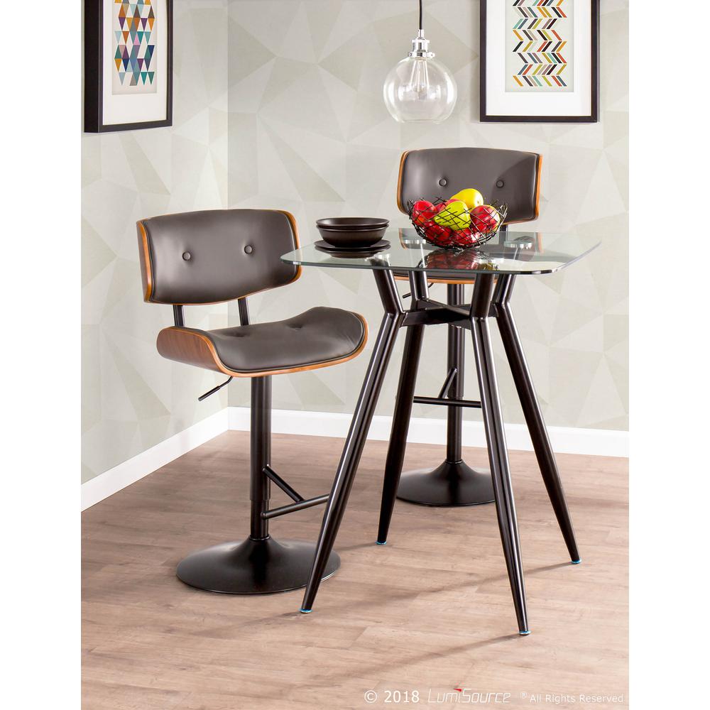 Walnut, Grey Lombardi Barstool. Picture 8