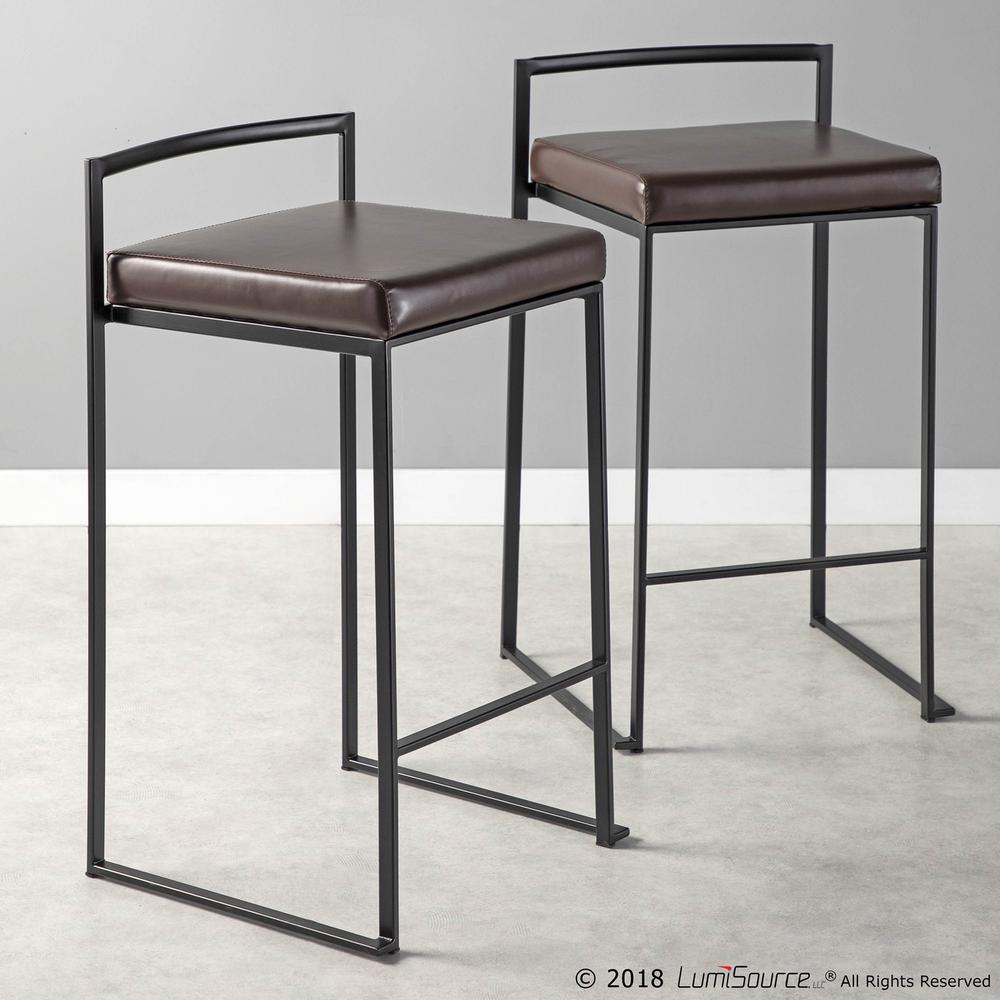 Black, Brown Fuji Stacker Counter Stool - Set of 2. Picture 10