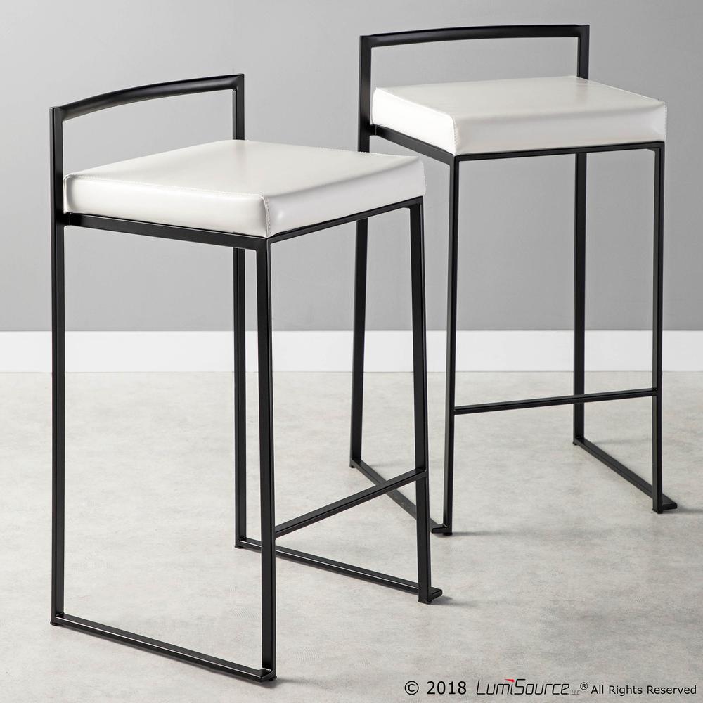 Black, White Fuji Stacker Counter Stool - Set of 2. Picture 9