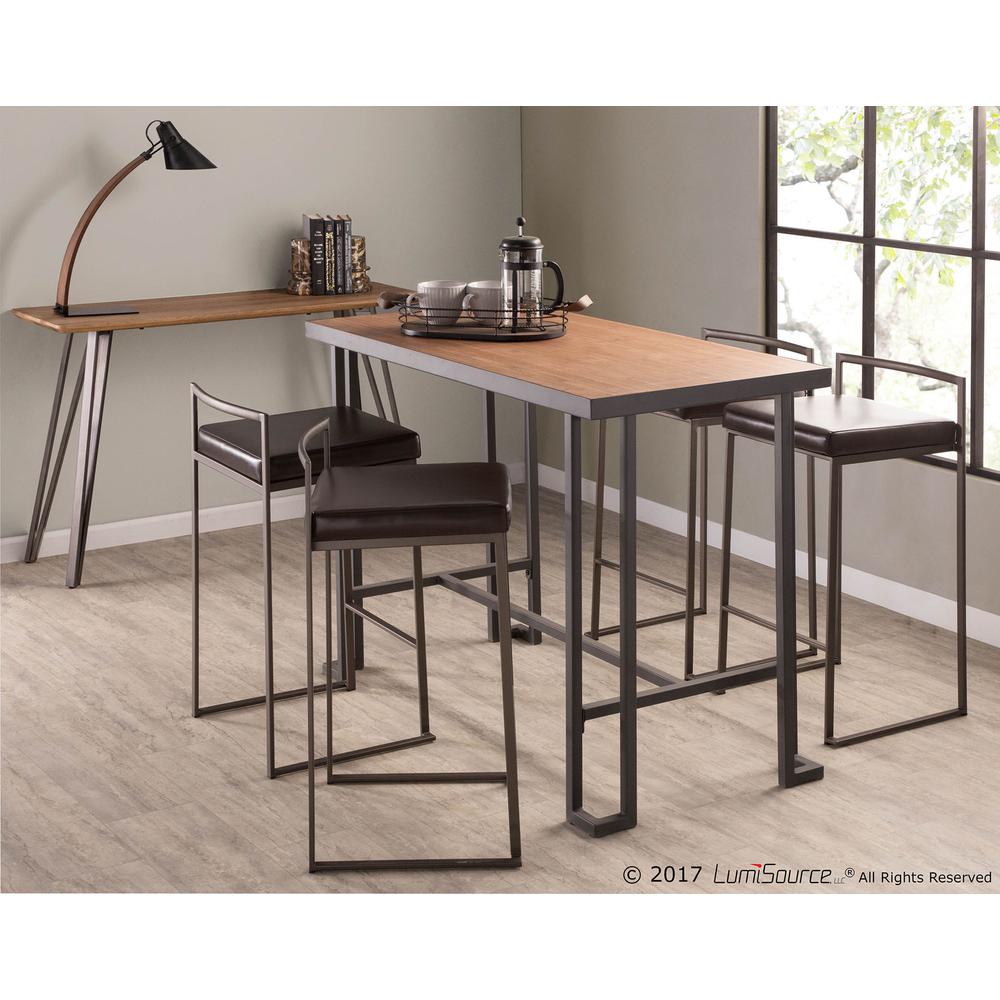 Roman Industrial Counter Table in Grey and Natural. Picture 7