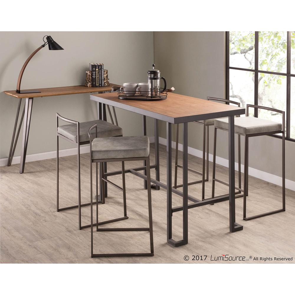 Roman Industrial Counter Table in Grey and Natural. Picture 9