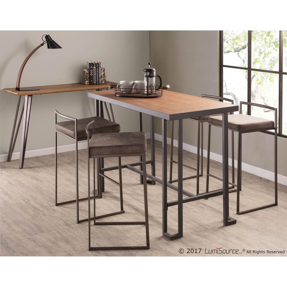 Roman Industrial Counter Table in Grey and Natural. Picture 11