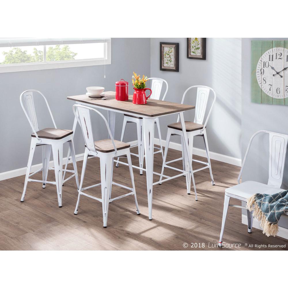 White, Espresso Oregon High Back Counter Stool - Set of 2. Picture 8