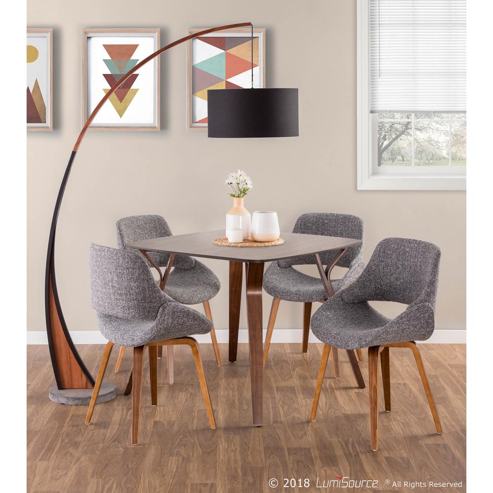 Folia Mid-Century Modern Dinette Table in Walnut. Picture 5