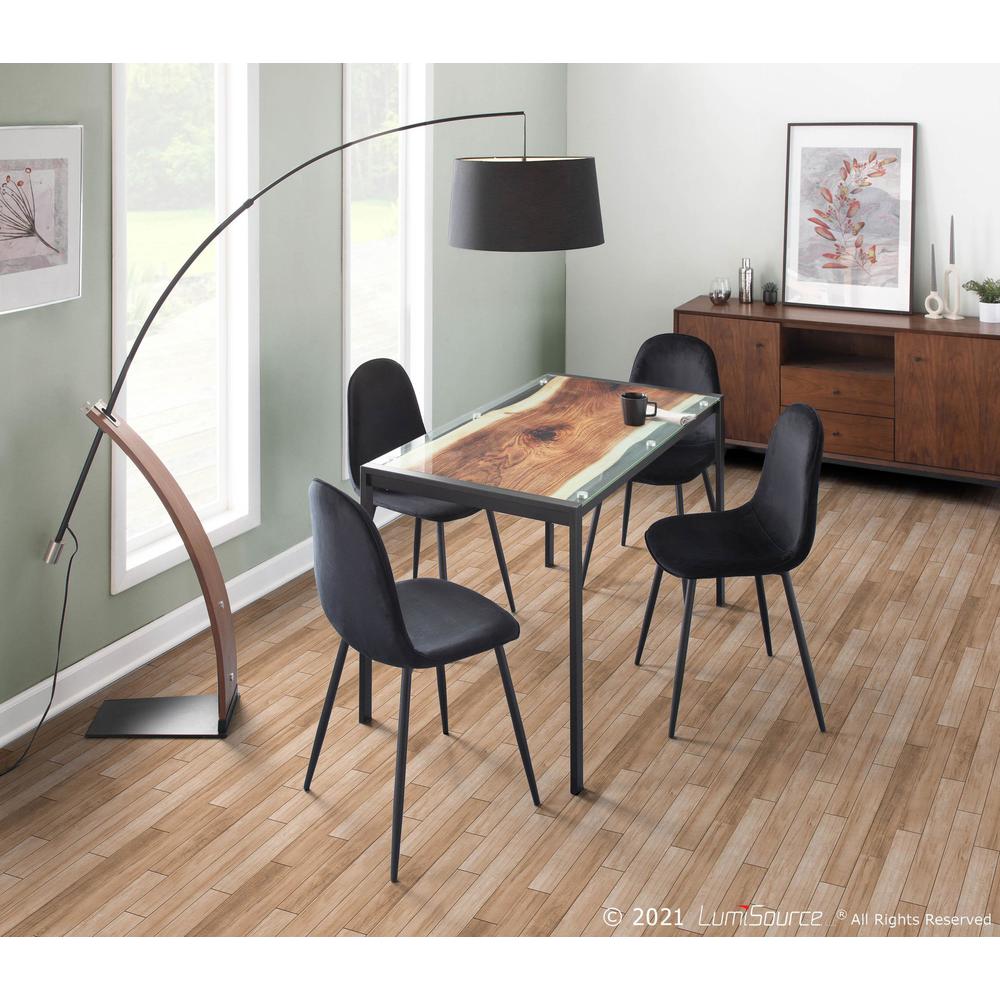Black Steel, Printed Glass Live Edge Table. Picture 10