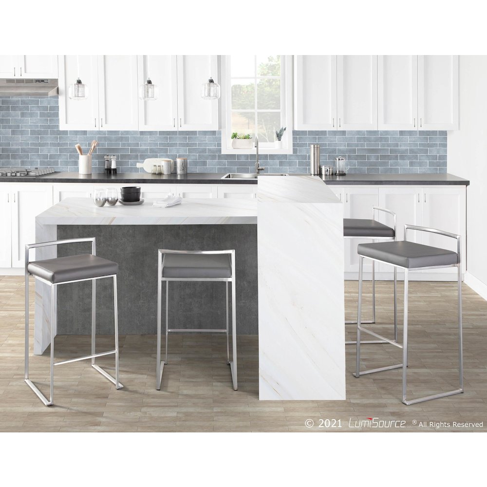 Fuji Stacker 26" Fixed-Height Counter Stool - Set of 3. Picture 9