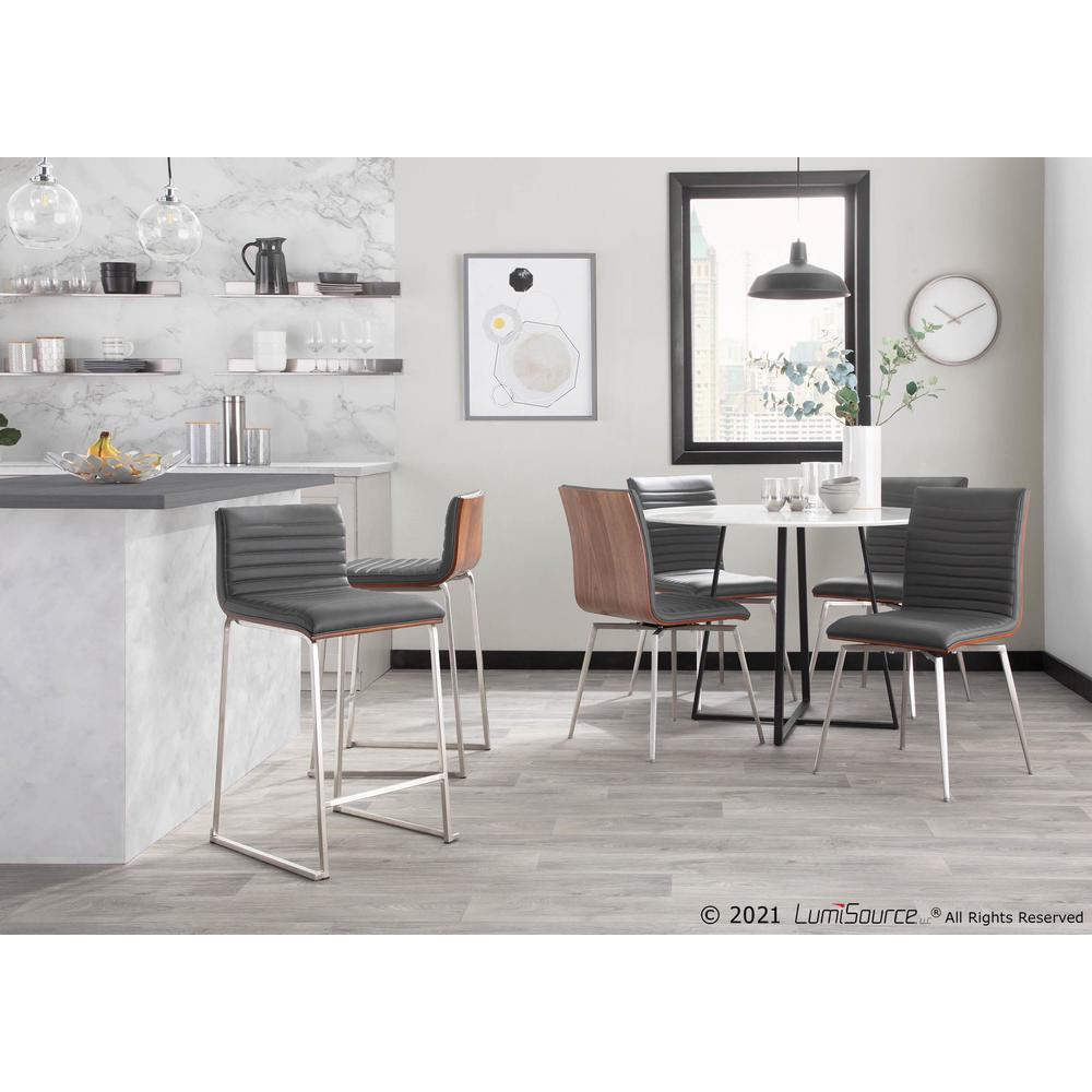 Walnut, Grey Mara Counter Stool - Set of 2. Picture 10