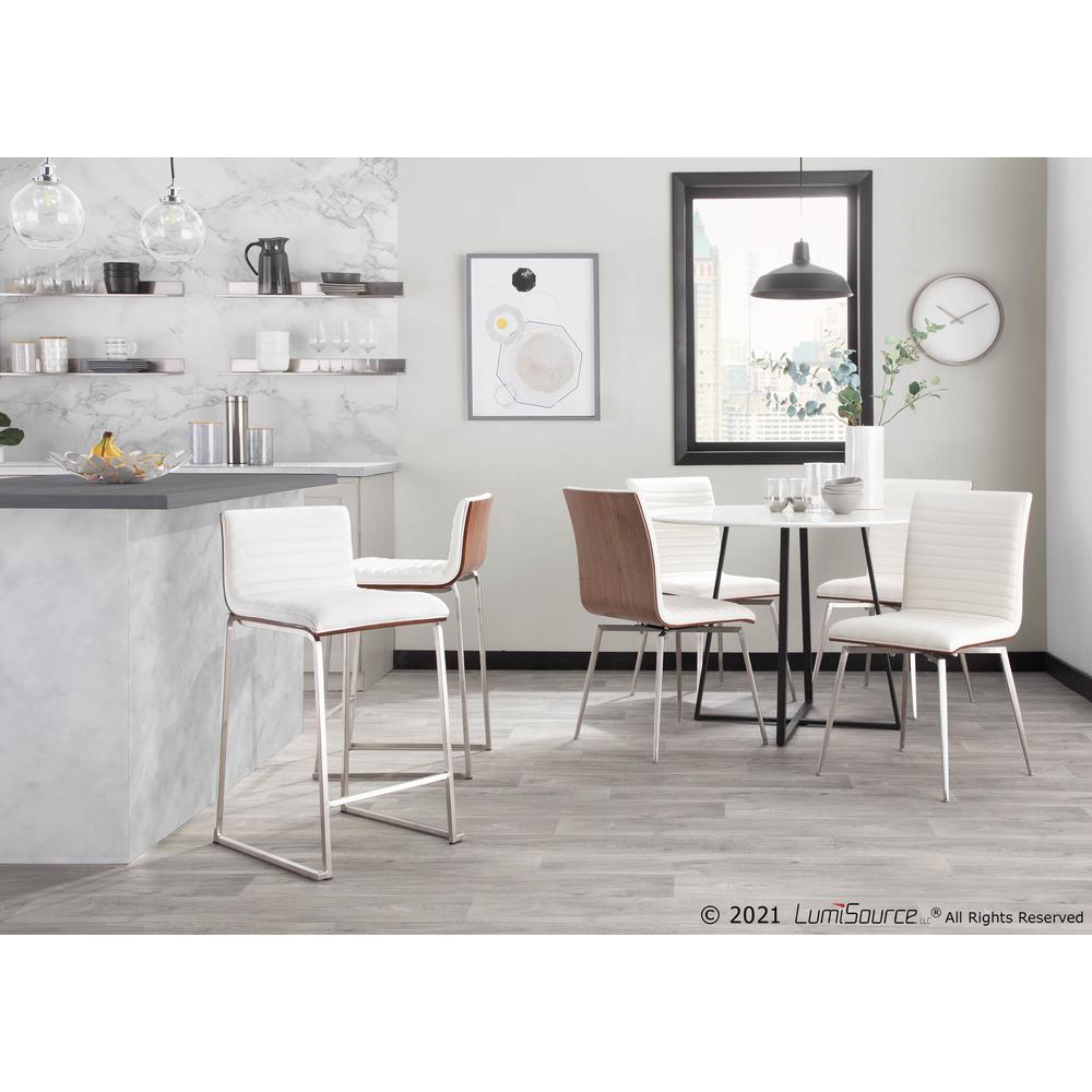 Walnut, White Mara Counter Stool - Set of 2. Picture 10