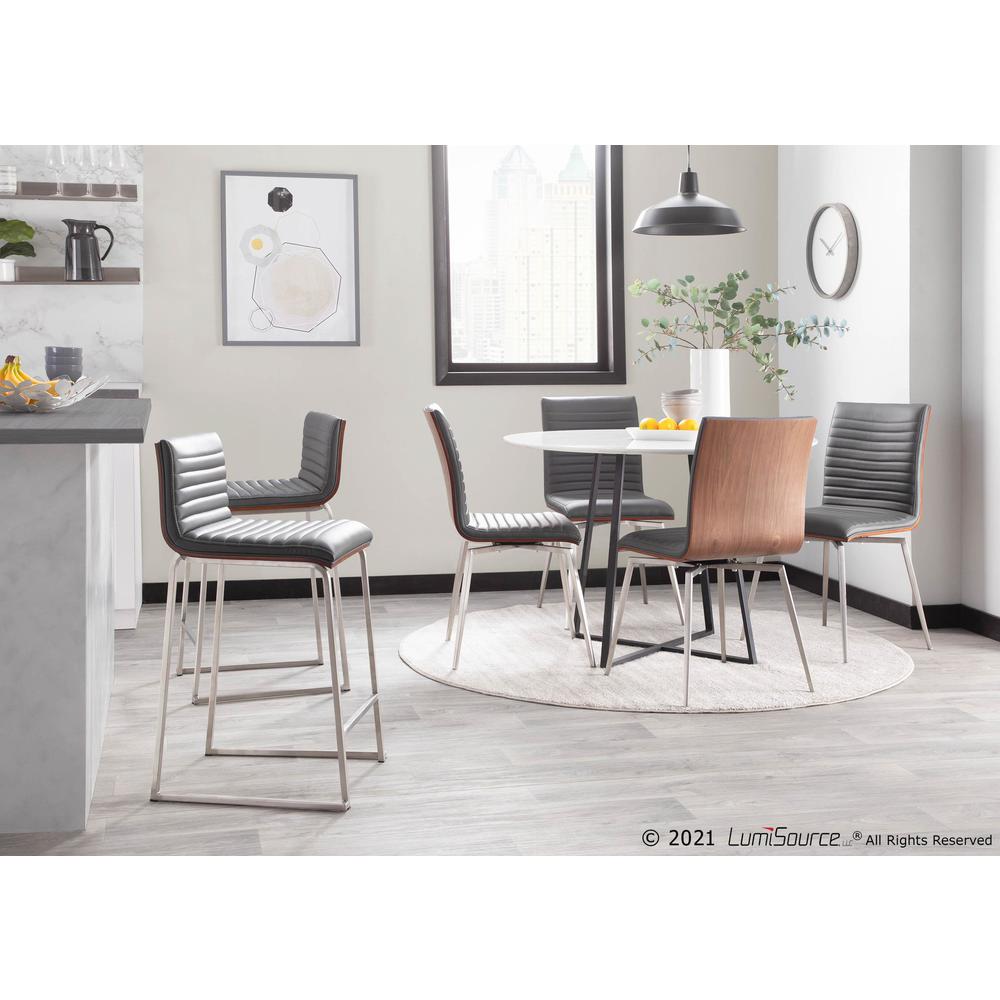 Walnut, Grey Mara Counter Stool - Set of 2. Picture 11