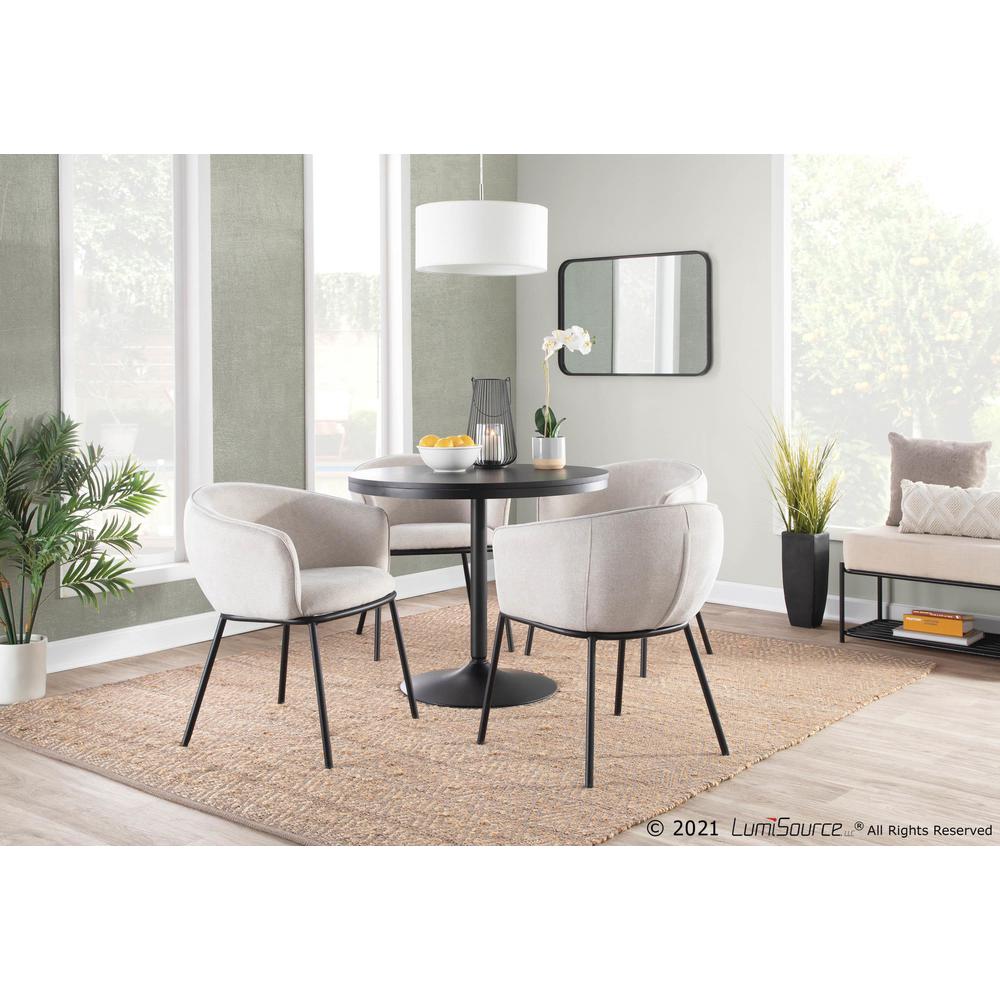 Black Steel, Cream Fabric Ashland Chair. Picture 8