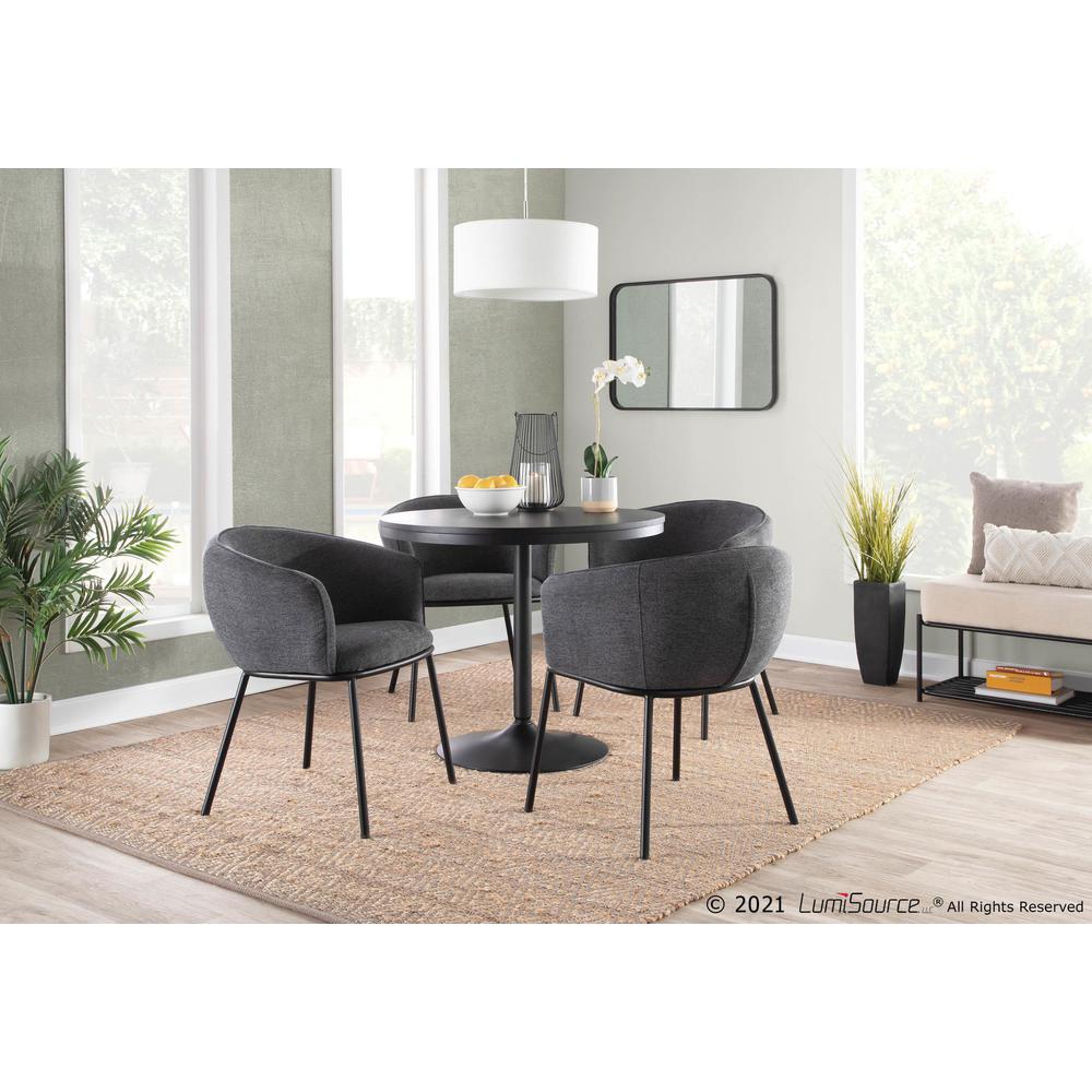 Black Steel, Charcoal Fabric Ashland Chair. Picture 9