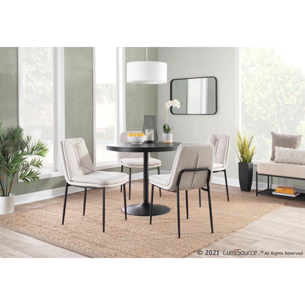 Black Steel, Cream Fabric Smith Dining Chair - Set of 2. Picture 9