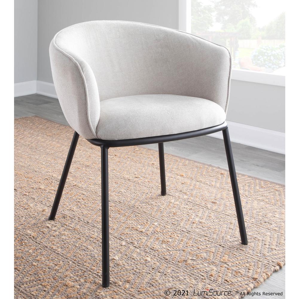Black Steel, Cream Fabric Ashland Chair. Picture 7