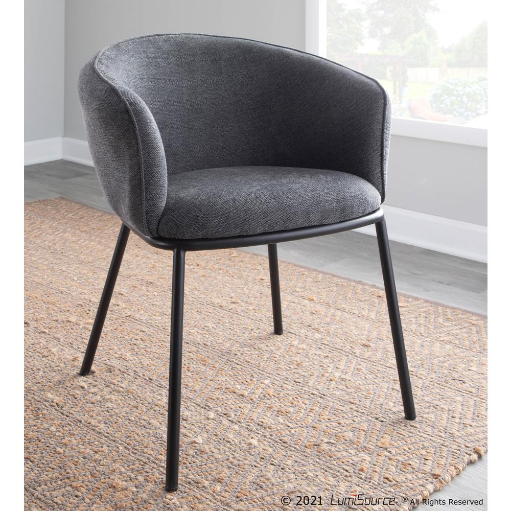Black Steel, Charcoal Fabric Ashland Chair. Picture 8