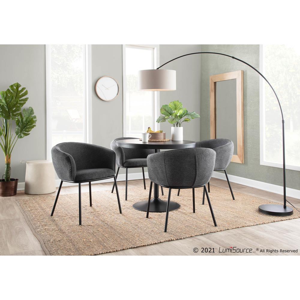 Black Steel, Charcoal Fabric Ashland Chair. Picture 10