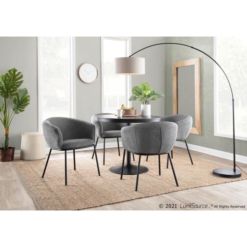 Black Steel, Black Wood Dakota Dining Table. Picture 6