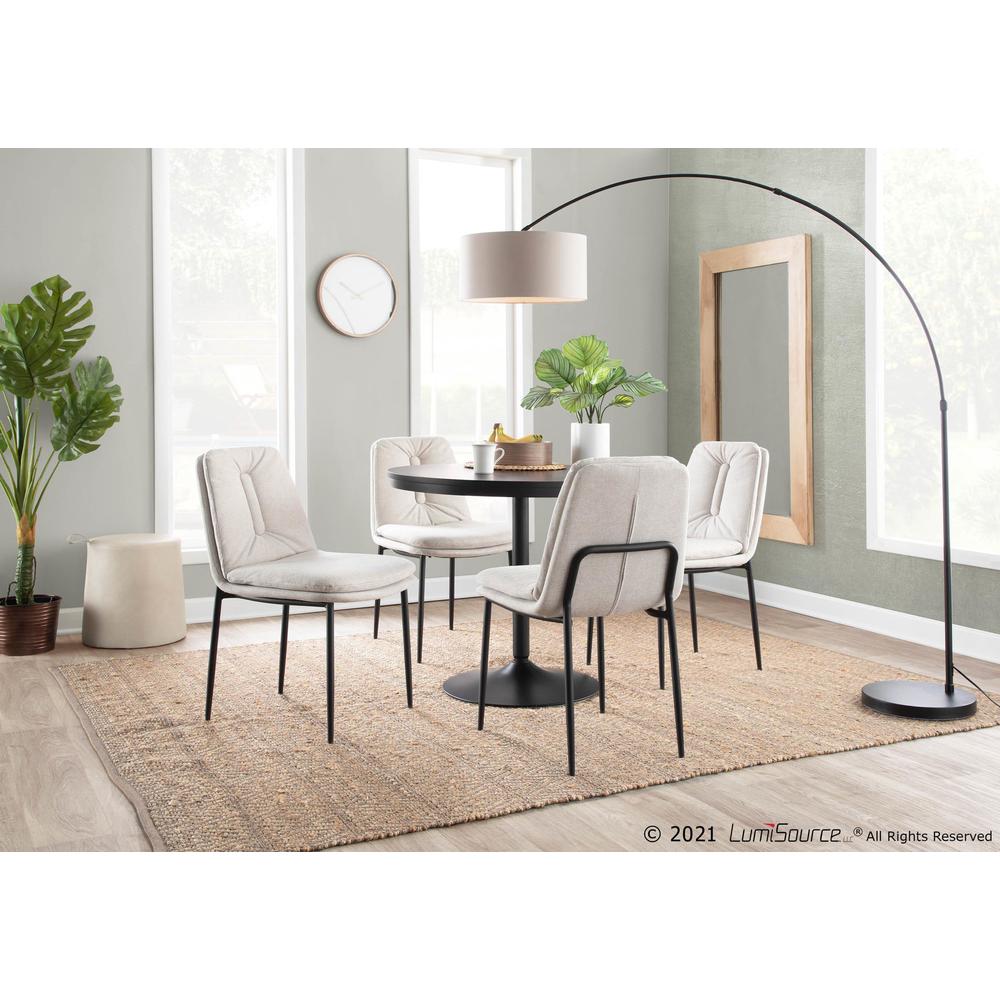 Black Steel, Cream Fabric Smith Dining Chair - Set of 2. Picture 10