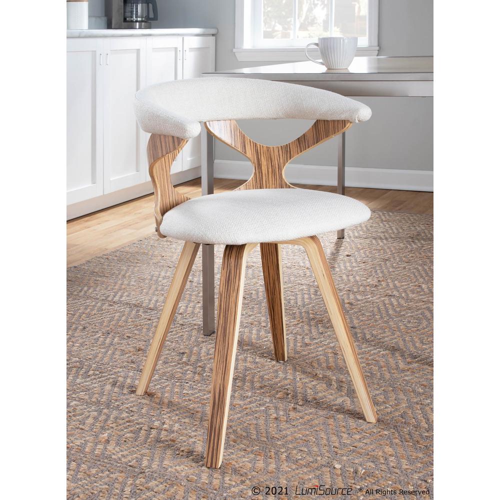 Zebra Wood, Cream Fabric Gardenia Chair. Picture 11