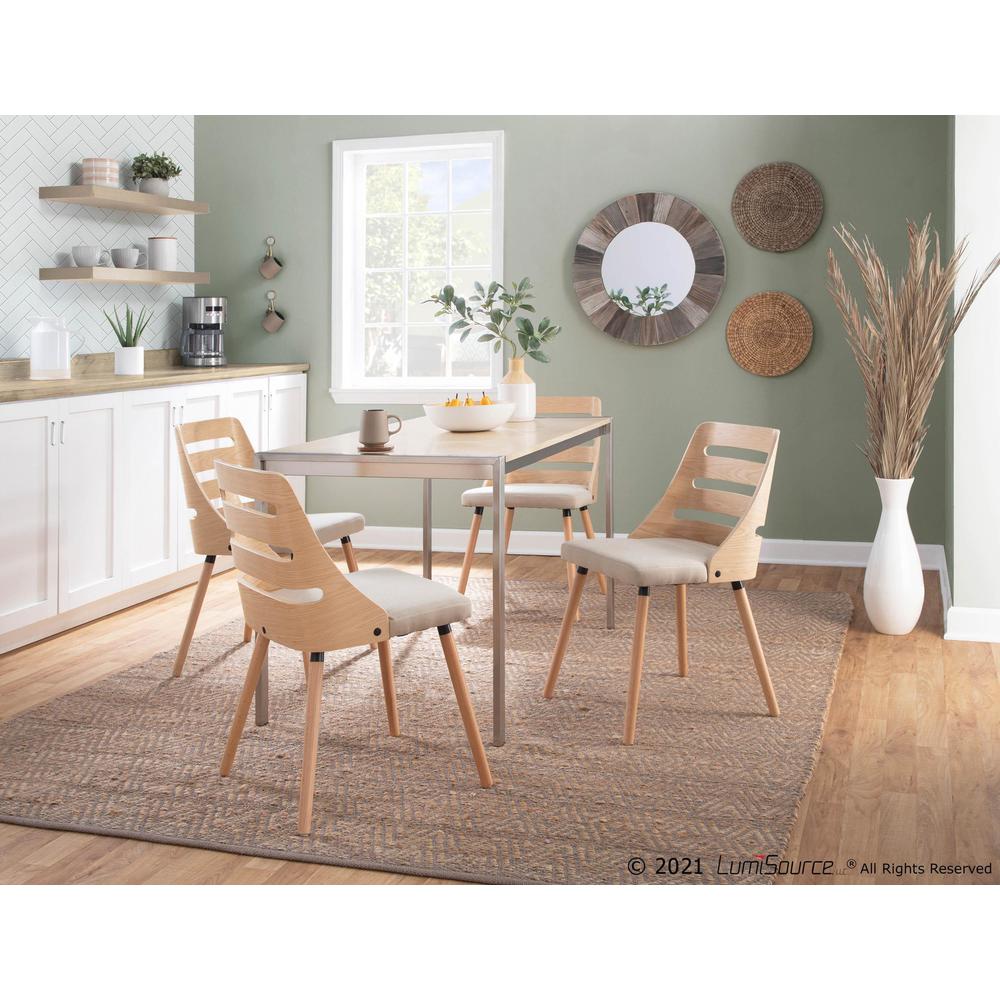 Natural Wood, Cream Fabric Trevi Chair. Picture 10