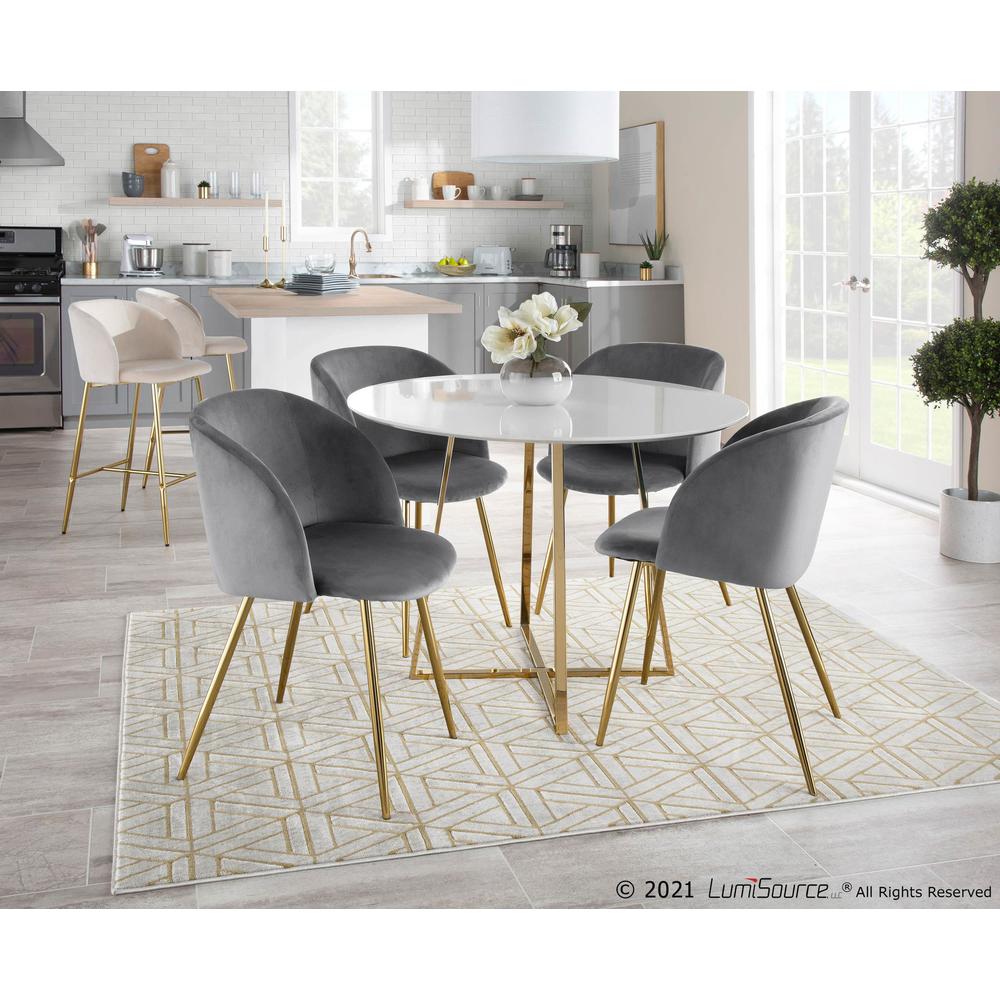 Gold Steel, Silver Velvet Fran Chair - Set of 2. Picture 9