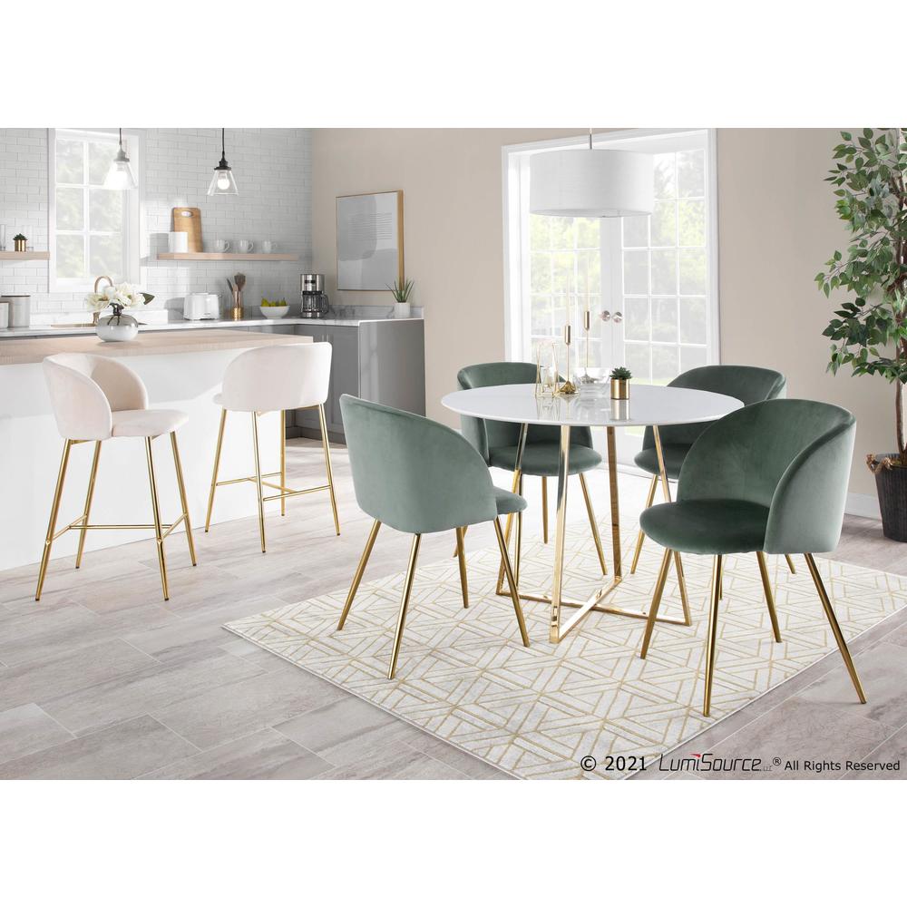 Gold Metal, Sage Green Velvet Fran Chair - Set of 2. Picture 11