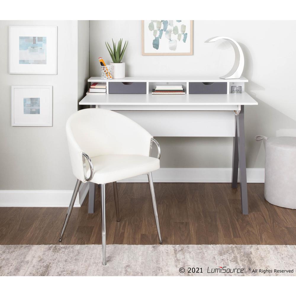 Grey Wood, White Wood Wishbone Desk. Picture 9