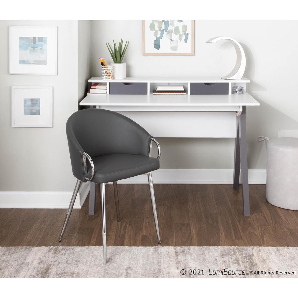 Grey Wood, White Wood Wishbone Desk. Picture 10