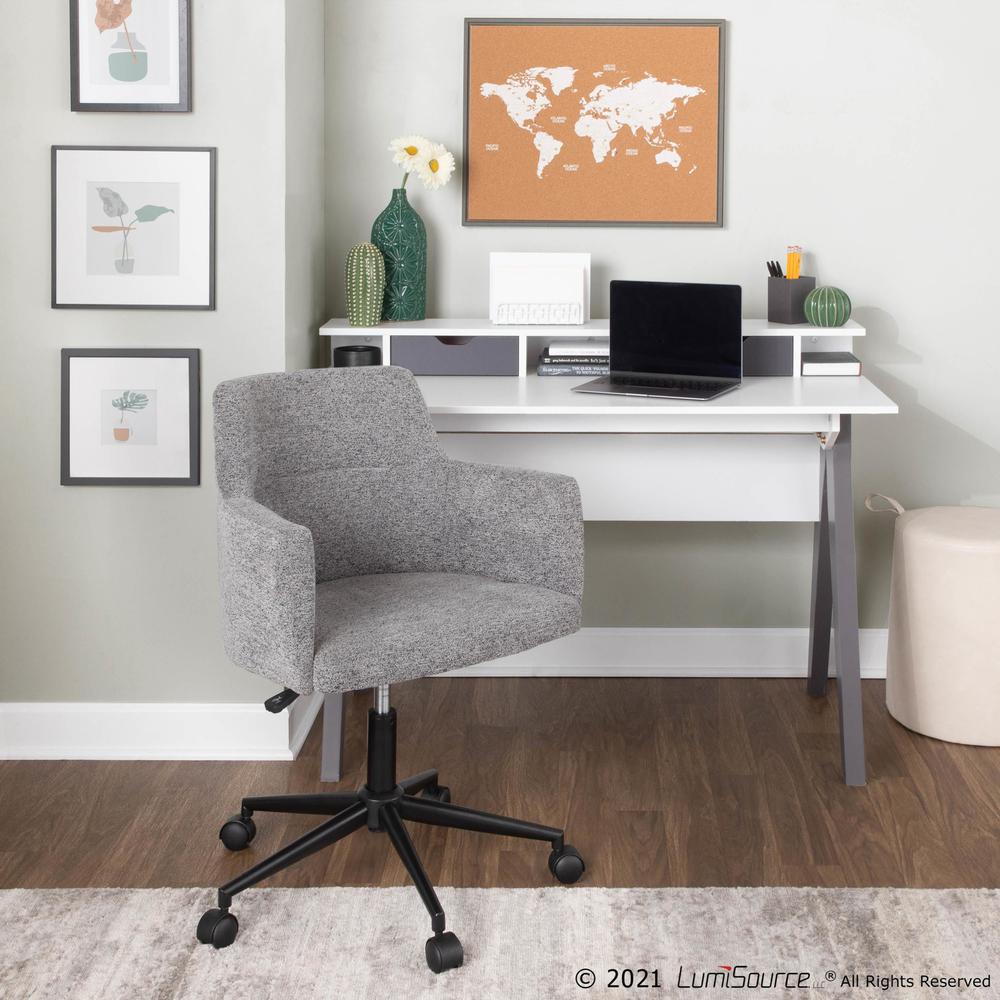 Grey Wood, White Wood Wishbone Desk. Picture 11
