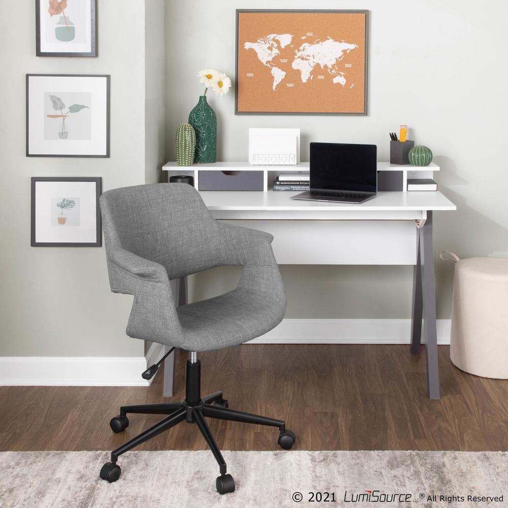 Grey Wood, White Wood Wishbone Desk. Picture 12