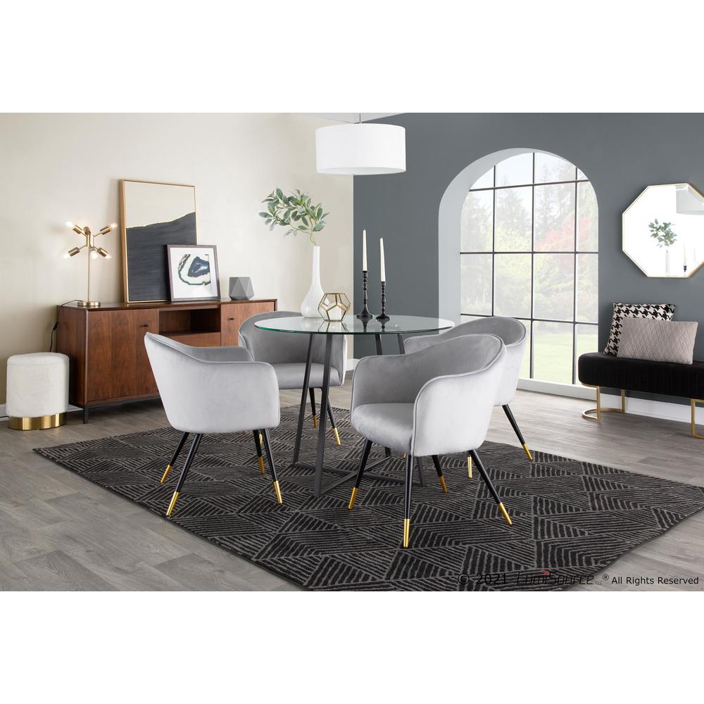 Cream Plush Fabric Marla Nesting Ottoman Set. Picture 6