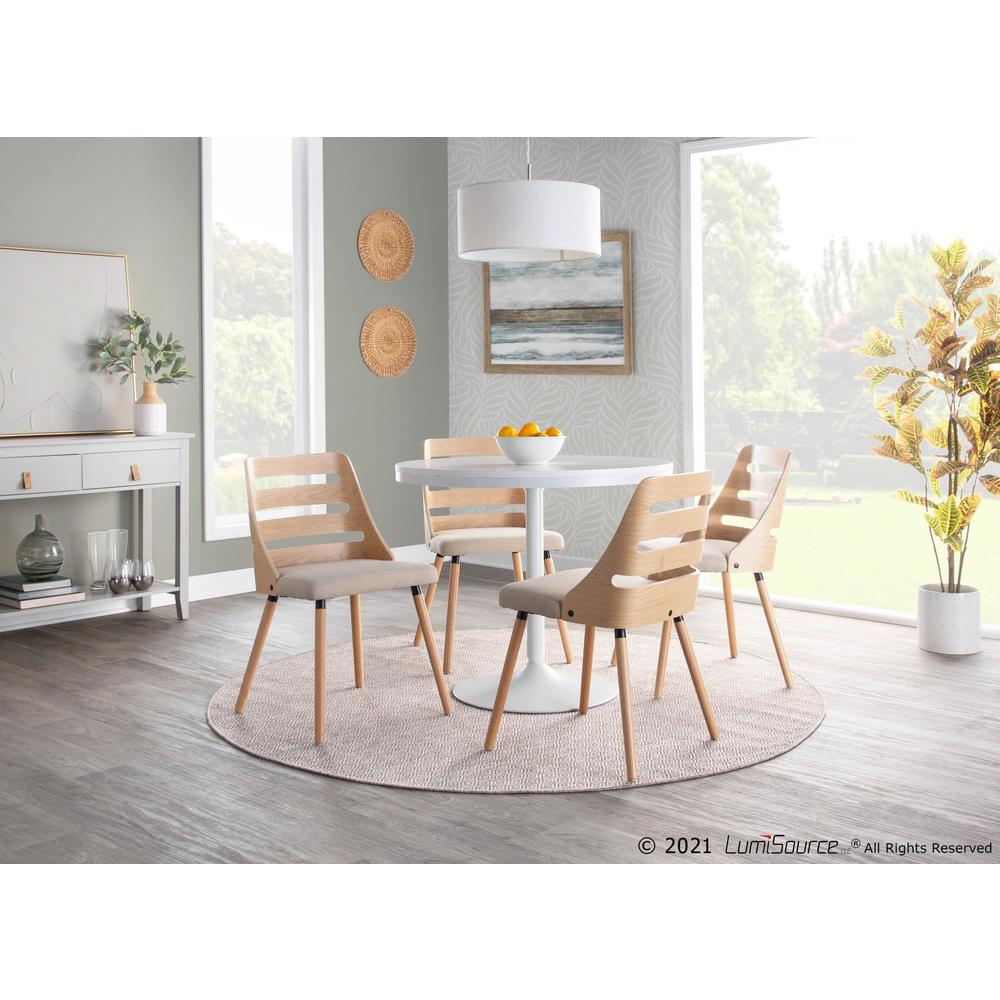 Natural Wood, Cream Fabric Trevi Chair. Picture 11