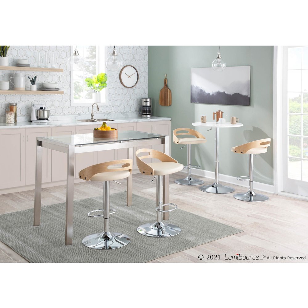 White Adjustable Bar Table. Picture 5