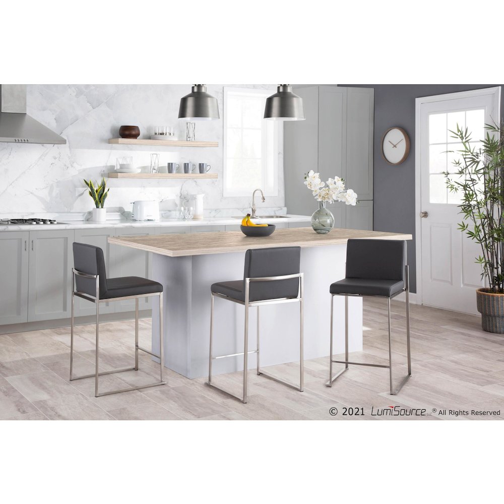 Fuji High Back 26" Fixed-Height Counter Stool - Set Of3. Picture 8