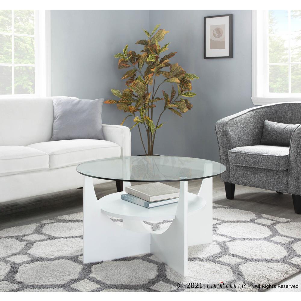 White U-Shaped Coffee Table. Picture 2