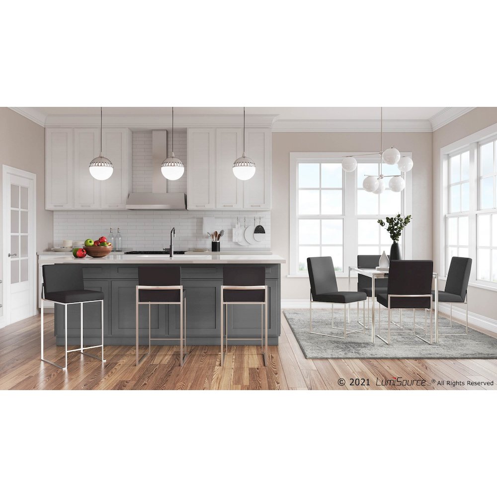 Fuji High Back 26" Fixed-Height Counter Stool - Set of 3. Picture 8