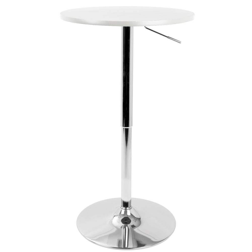 White Adjustable Bar Table. Picture 1