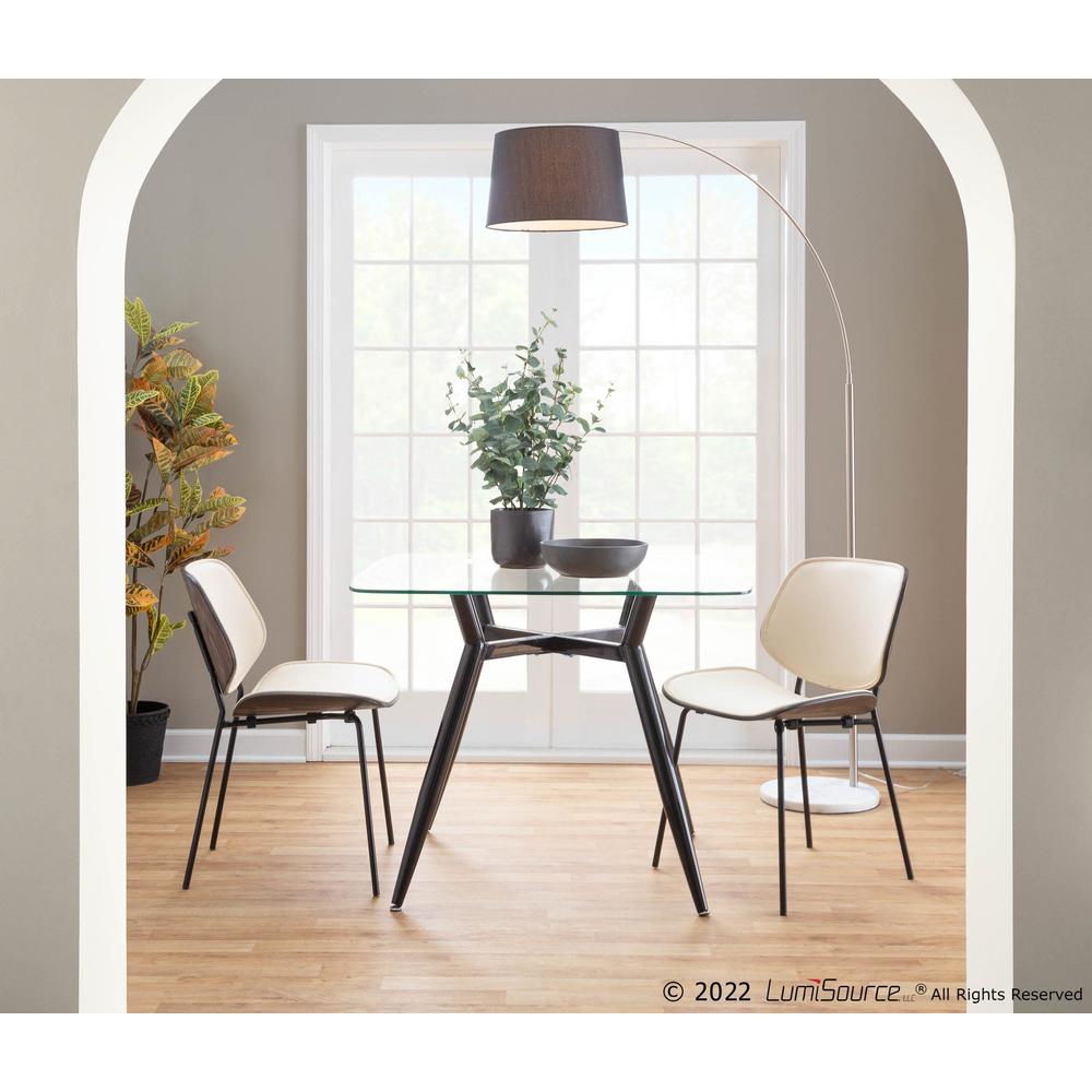 White Marble, Nickel, Black Linen March Floor Lamp. Picture 9