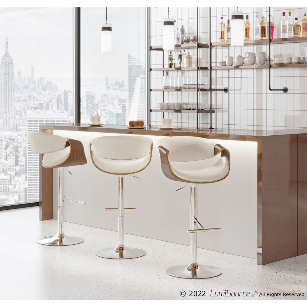 Curvo Adjustable Barstool - Set of 3. Picture 9