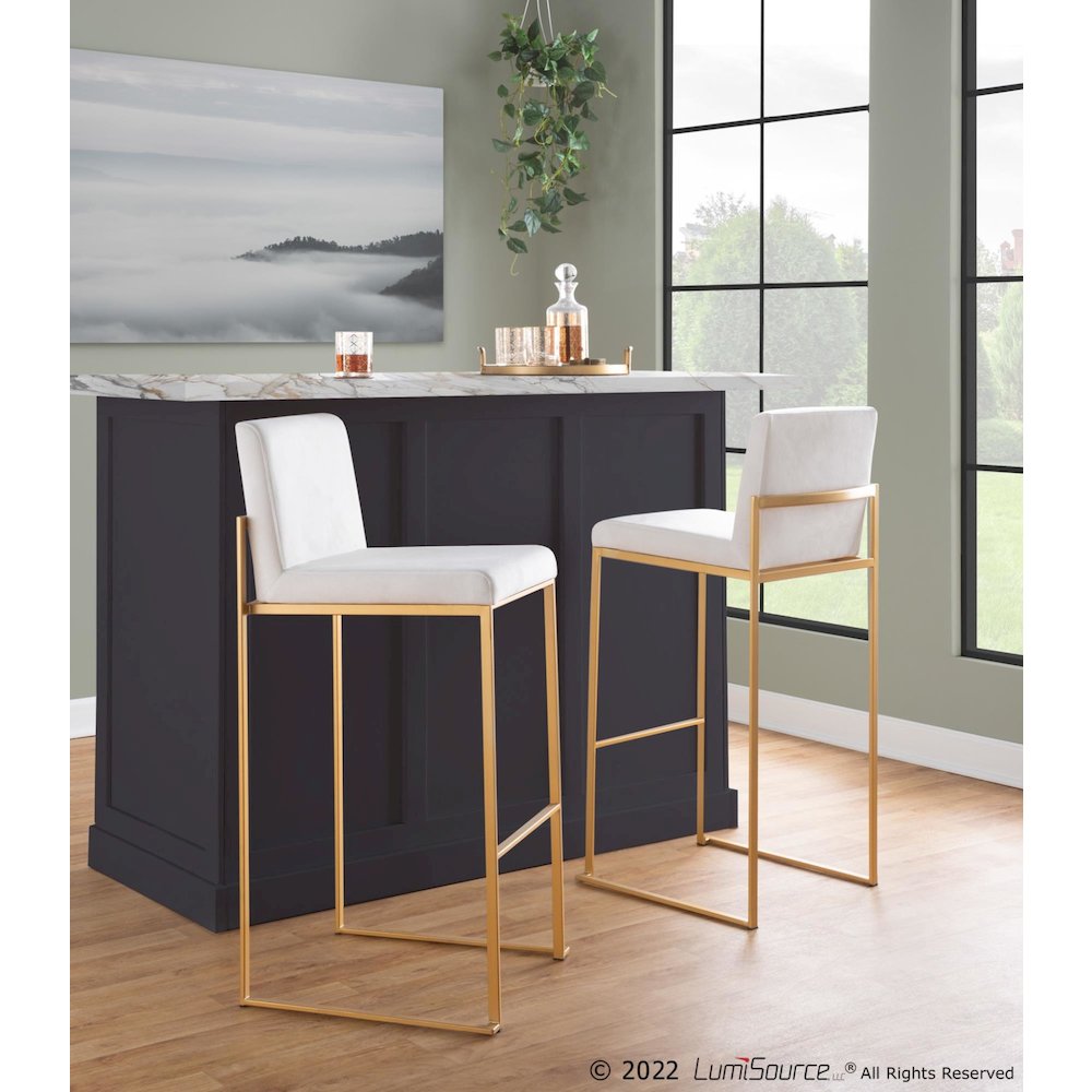 Fuji High Back 30" Fixed-Height Barstool - Set of 3. Picture 8