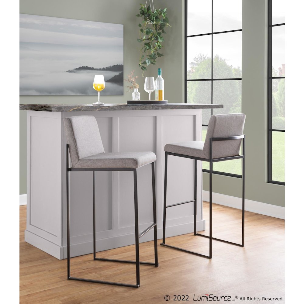Fuji High Back 30" Fixed-Height Barstool - Set of 3. Picture 8