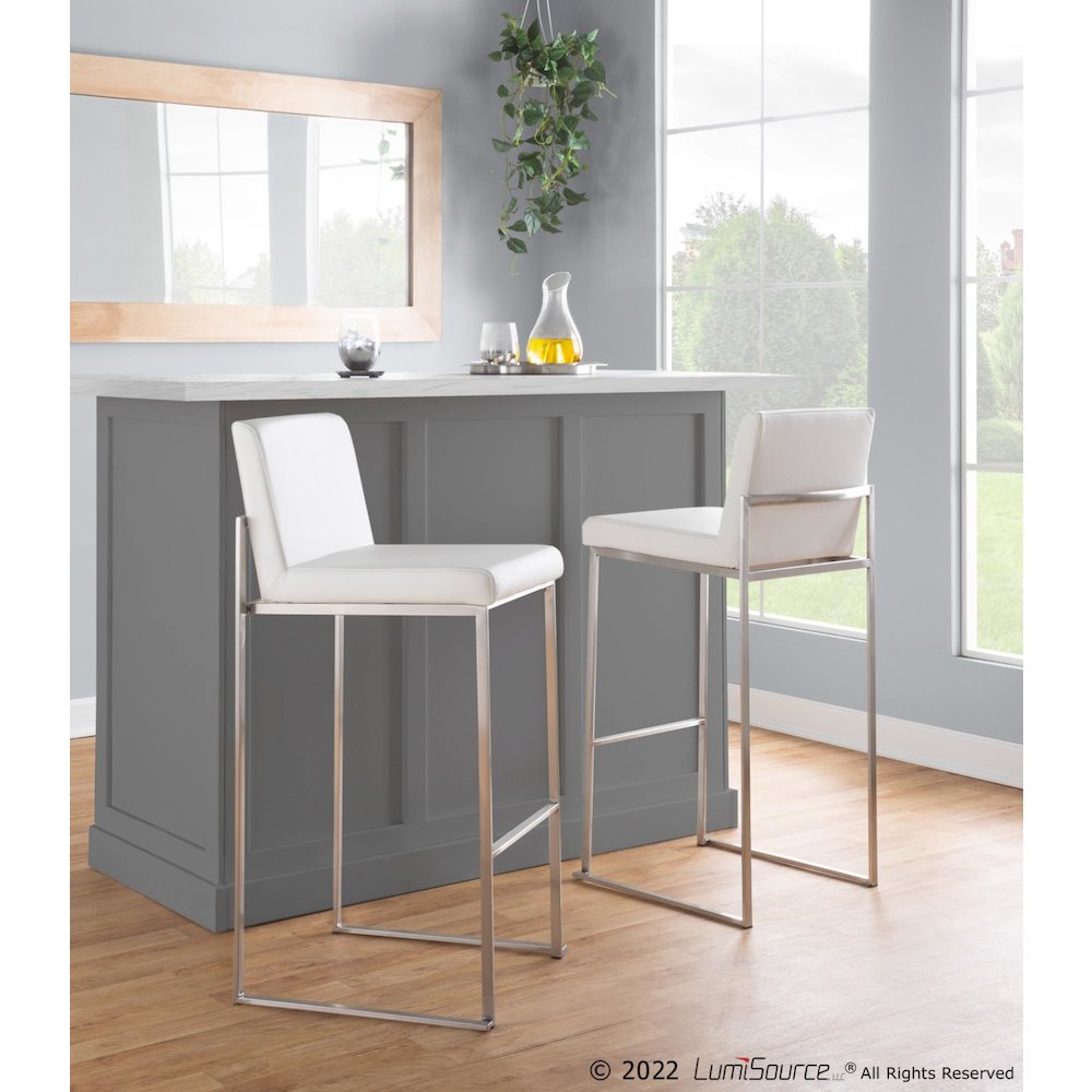 Fuji High Back 30" Fixed-Height Barstool - Set of 3. Picture 9