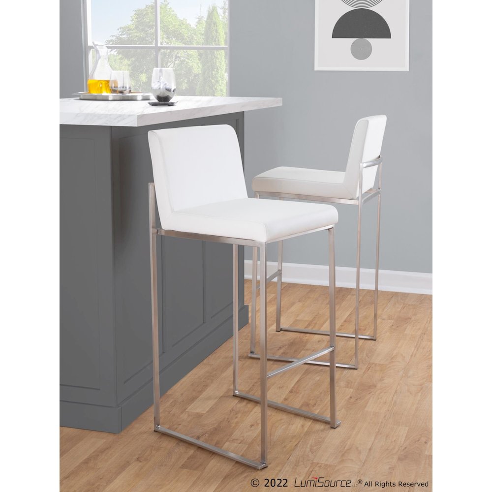 Fuji High Back 30" Fixed-Height Barstool - Set of 3. Picture 10
