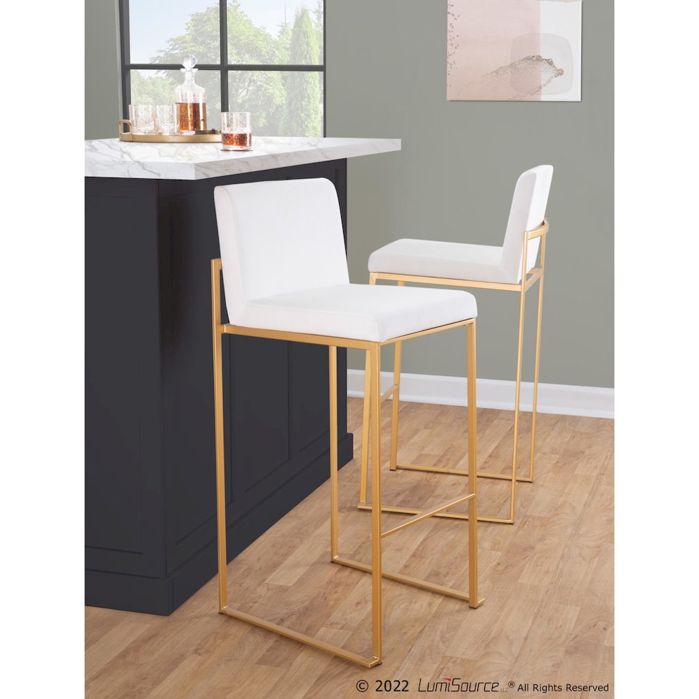 Fuji High Back 30" Fixed-Height Barstool - Set of 3. Picture 6