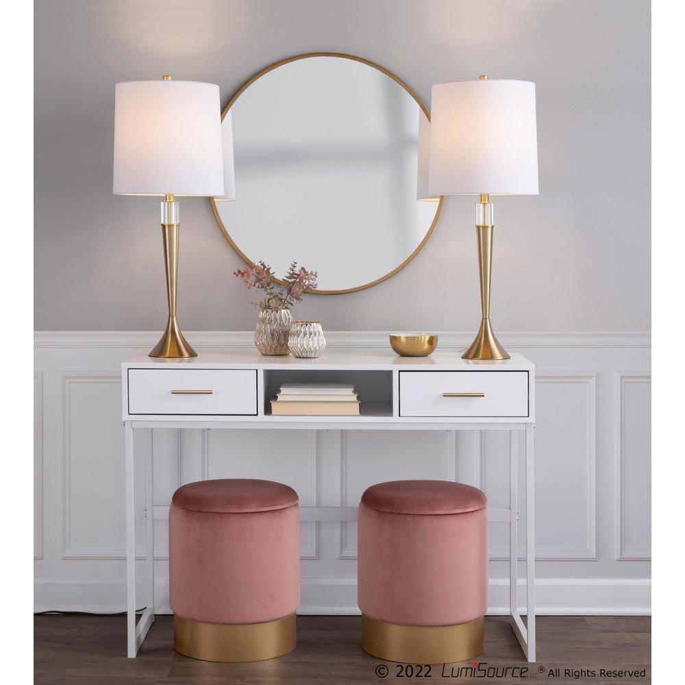 White Metal, White Wood Franklin Console Table. Picture 8