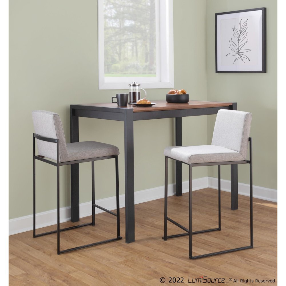 Fuji High Back 26" Fixed-Height Counter Stool - Set of 3. Picture 7
