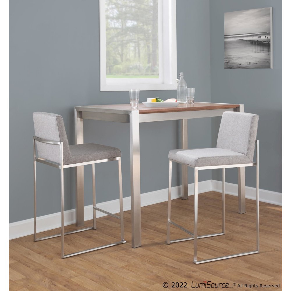 Fuji High Back 26" Fixed-Height Counter Stool - Set of 3. Picture 7