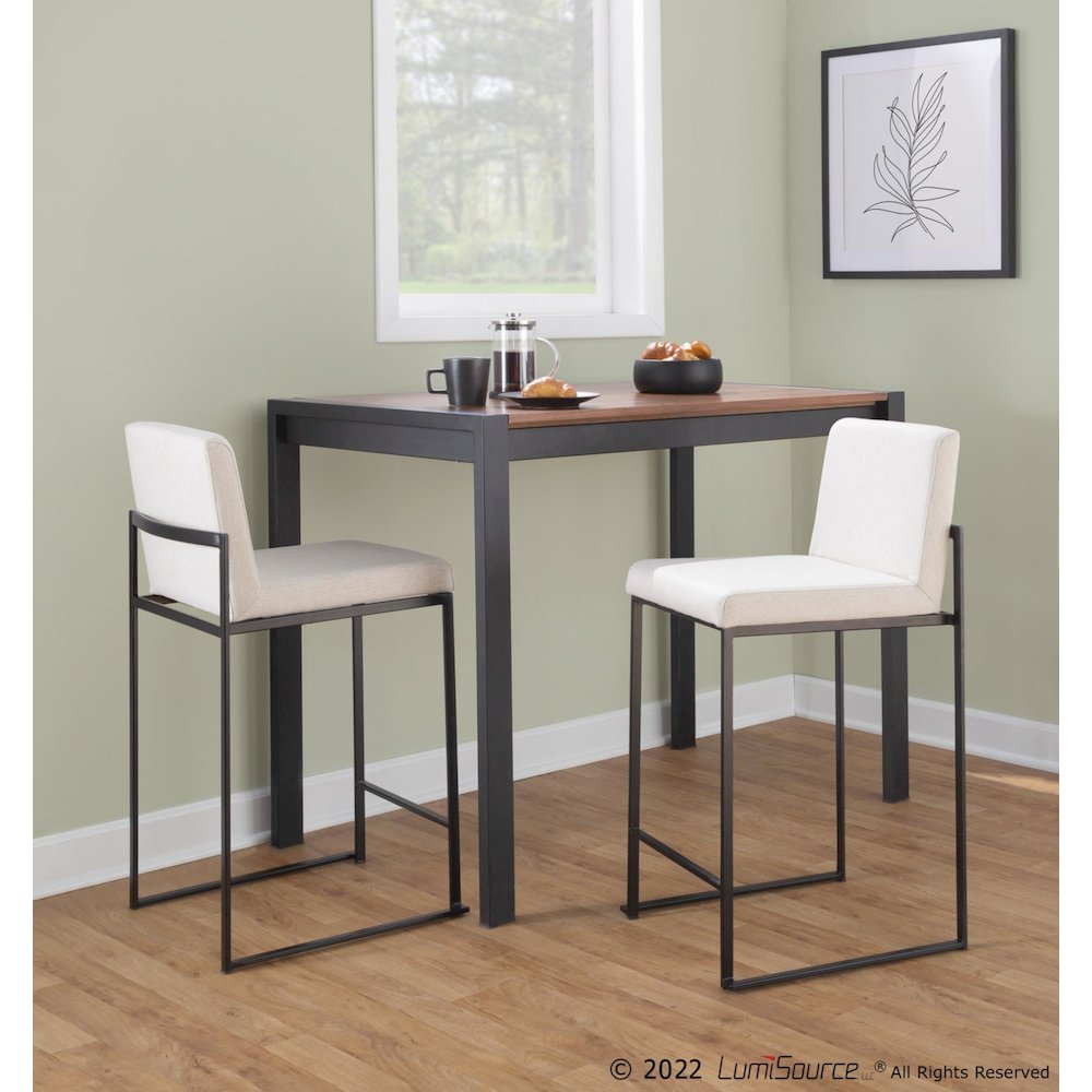 Fuji High Back 26" Fixed-Height Counter Stool - Set of 3. Picture 7