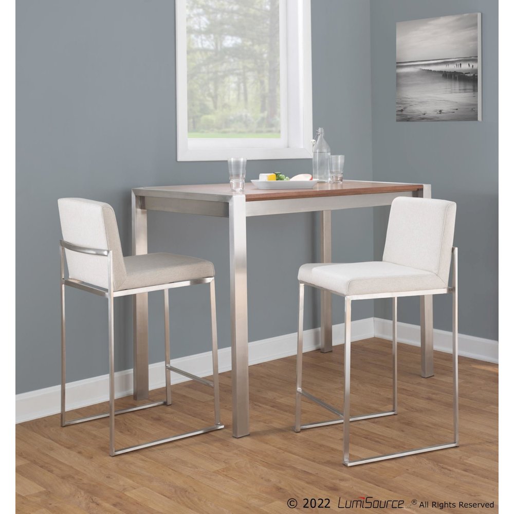 Fuji High Back 26" Fixed-Height Counter Stool - Set of 3. Picture 8